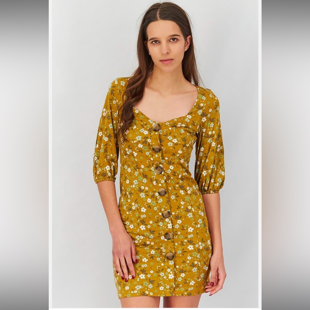 ASOS Floral Mustard Dress